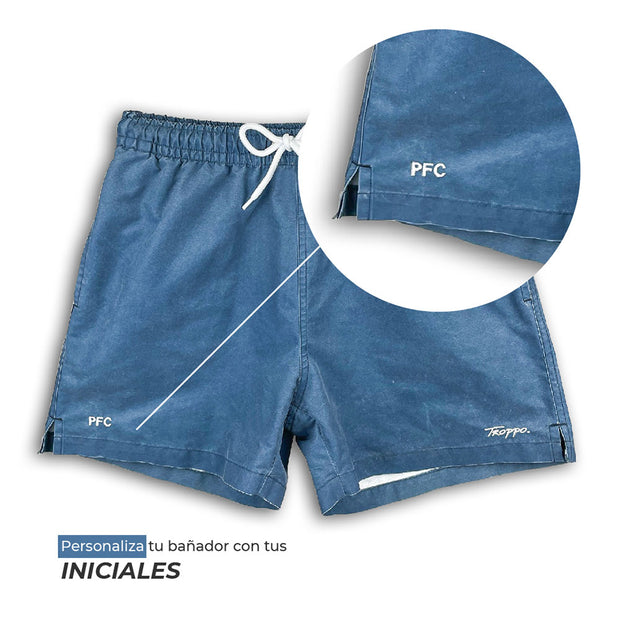 Bañador de hombre washed navy TROPPO personalizable