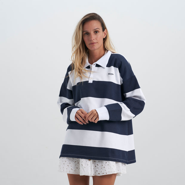 Stripes | Navy  Polo