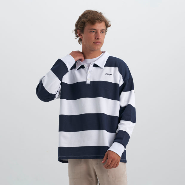 Stripes | Navy  Polo